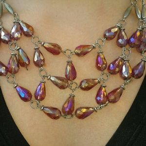 Necklace - Iridescent purple, multi-strand
